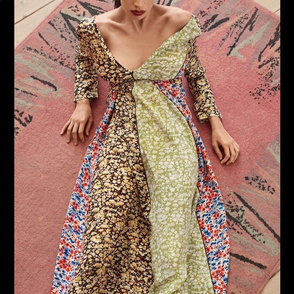 Stine Goya “Maca” Dress Multicolored Floral Longsleeve Midi Dress - Picture 4 of 10